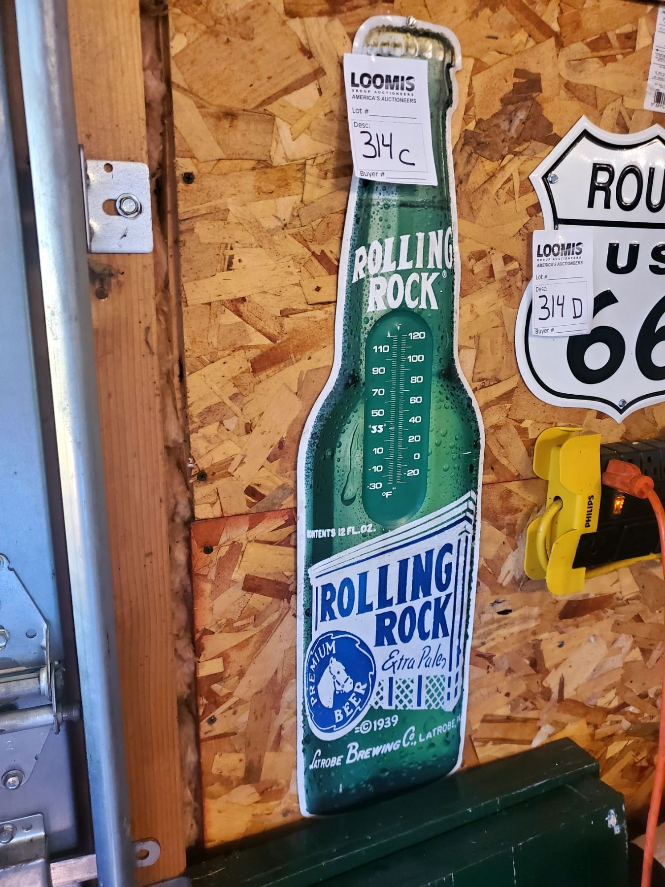 Rolling Rock Bottle Beer Tin Sign, 29.5" x 8"