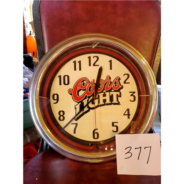 Coors Light Battery Operated Wall Clock, 15" Dia.