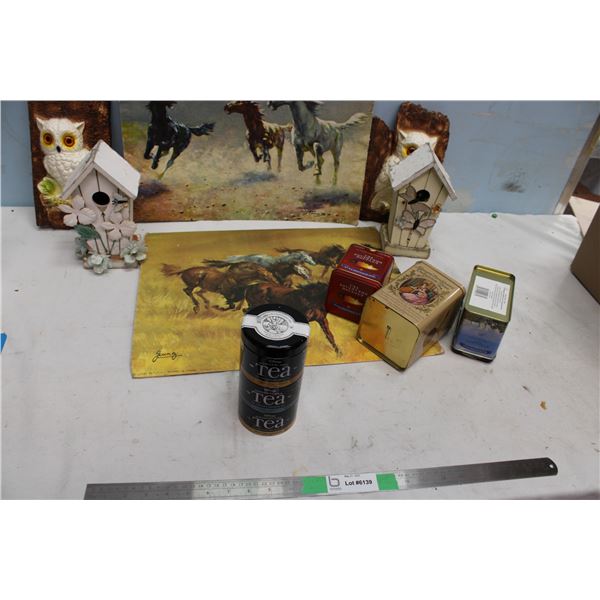 Horse Pictures Owls Misc Tins