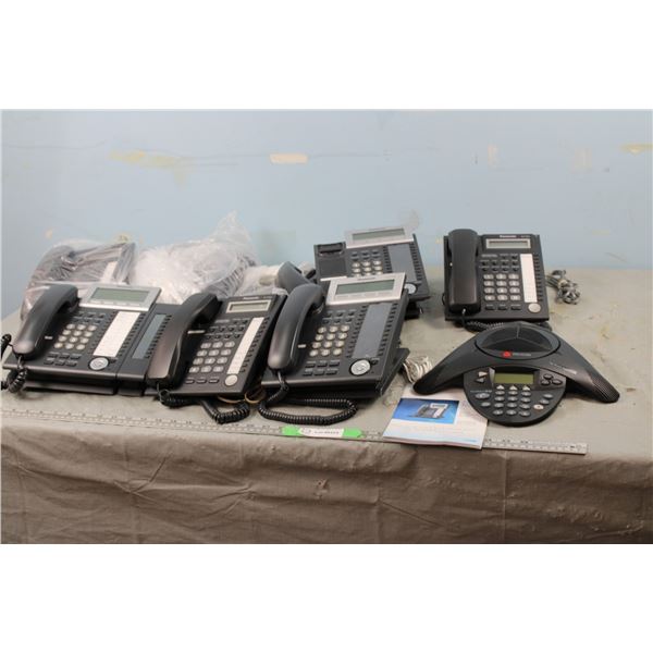 Lot of Panasonic Phones, Poly Com Sound Station and Misc