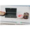 Image 3 : Advertising Trays, Old Port Tobacco Tin, Special K Bowl, and Metal Coil Box (No Key)