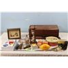 Image 1 : Lot of Misc Items, Radio Tubes, Sand Timer Ornament? Cat Vase and Misc