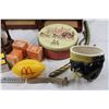Image 2 : Lot of Misc Items, Radio Tubes, Sand Timer Ornament? Cat Vase and Misc