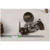 Image 3 : Vintage Hack Saw, Vintage Wooden Crate with Castors, Pulley and Etc
