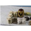 Image 2 : Vintage Salt and Peppers Shakes, Candle Holders, Storage Containers and Ornaments
