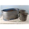 Image 1 : 2 Metal Pails and Metal Boiler