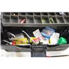 Image 3 : Plastic Tackle Box with Fishing Related Items and Big Mouth Bill Bass Toy Fish
