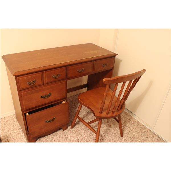 Writing Desk 4 Drawer With Chair 42" x 18" x 31"