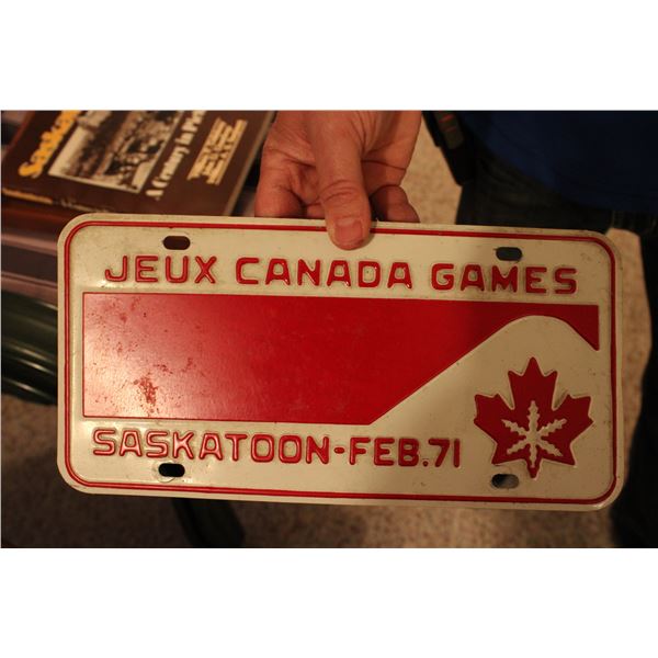 Jeux Canada Games 1971 Saskatoon Licence Plate