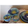 Image 2 : Lunch ware Glass Colorful with Utensils Full Set Heritage Set