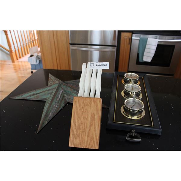 Tin Star, Knife Block and Barometer