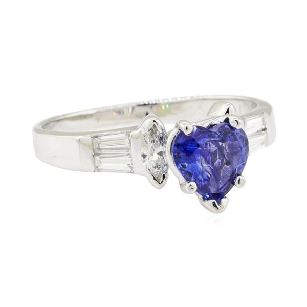 1.87 ctw Sapphire and Diamond Ring - 14KT White Gold