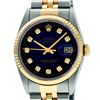 Image 1 : Rolex Mens 2 Tone Blue Vignette Diamond 36MM Datejust Wriswatch