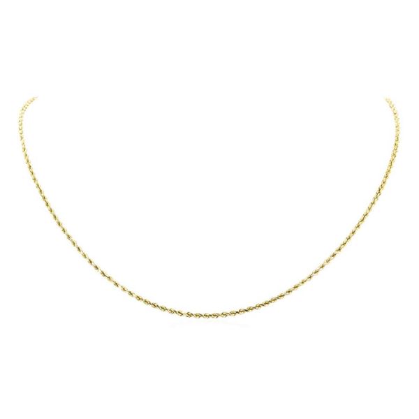 Twenty Inch Rope Chain - 14KT Yellow Gold