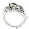 Image 6 : Art Deco Platinum 1.48 ctw Old European and Baguette Cut Diamond Bypass Ring