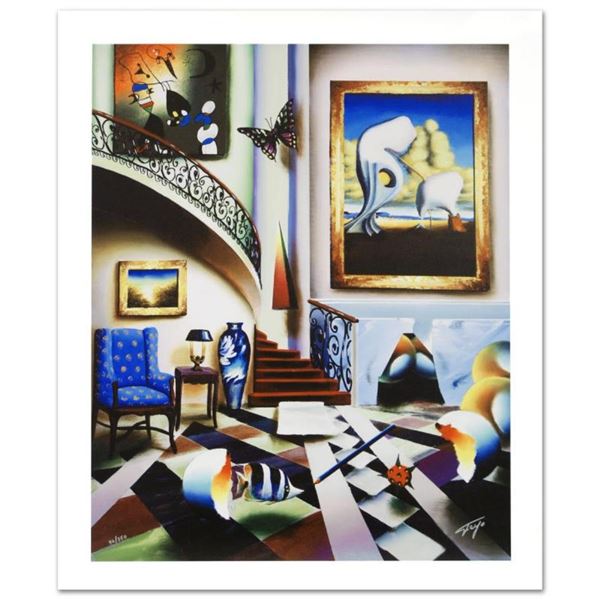 "Surrealist Stairway" Limited Edition Giclee on Canvas by Ferjo, Numbered and Ha