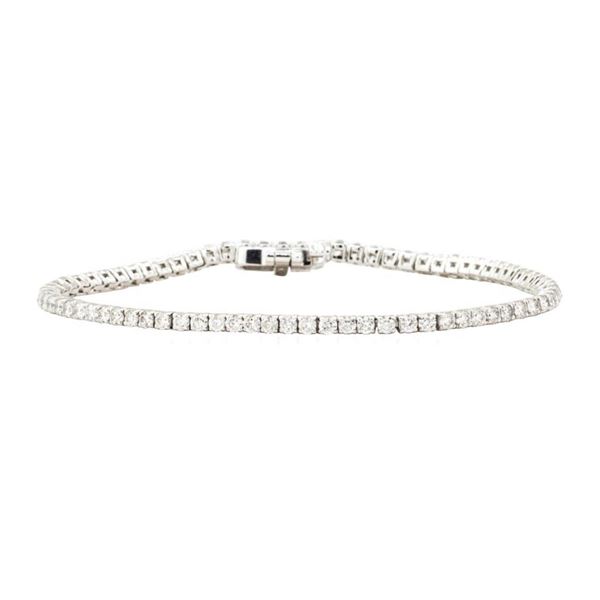 2.85 ctw Round Brilliant Cut Diamond Tennis Bracelet - 14KT White Gold