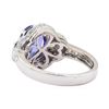 Image 3 : 2.88 ctw Tanzanite and Diamond Ring - 14KT White Gold