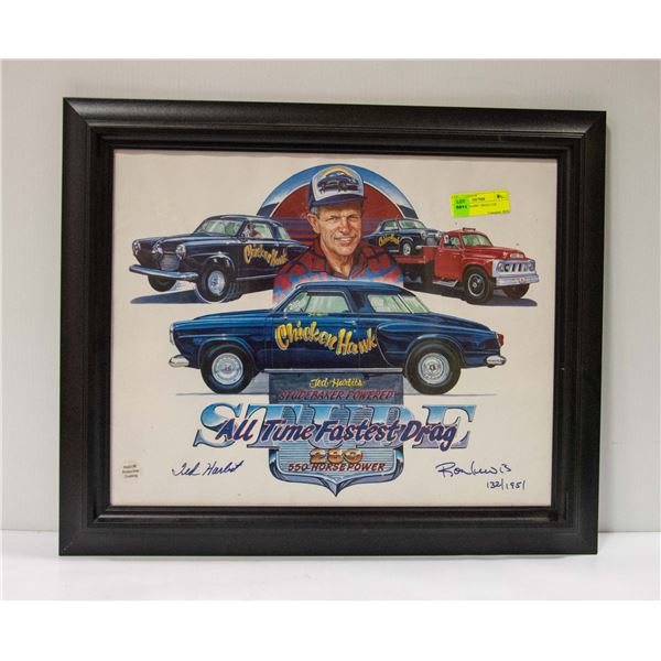 "CHICKEN HAWK" DRAG CAR SIGNED POSTER