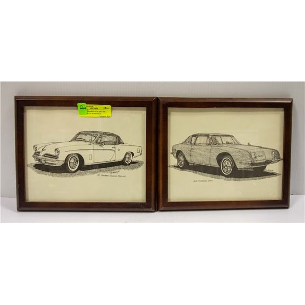 SET OF 4 FRAMED PEN AND INK STUDEBAKER DRAWINGS