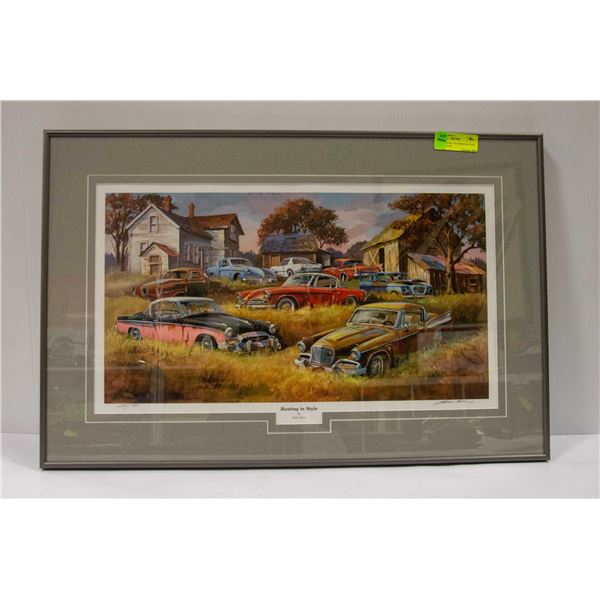 STUDEBAKERS "RUSTING IN STYLE" BY DALE KLEE 29X19