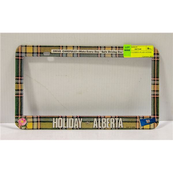 HOLIDAY ALBERTA PLAID LICENSE FRAME