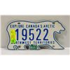 Image 1 : 1990 YUKON TERRITORY 'POLAR BEAR' LICENSE PLATE