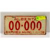 Image 1 : 1939 00.000 LICENSE PLATE