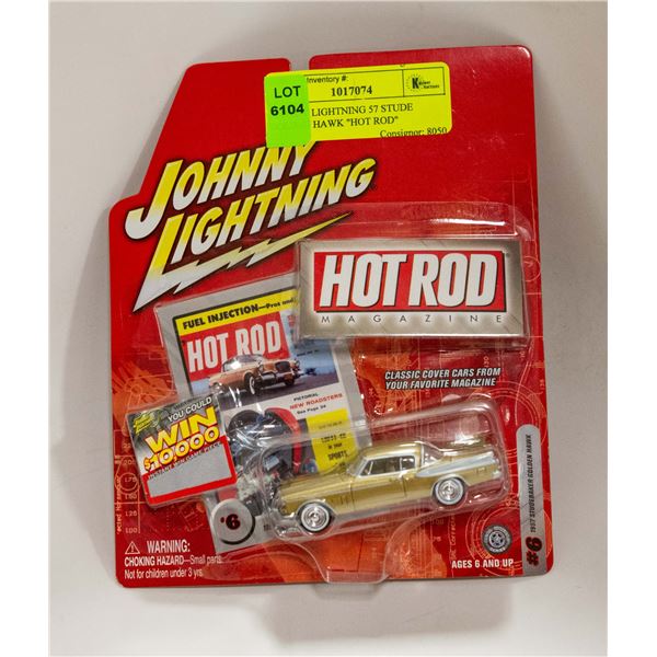 JOHNNY LIGHTNING 57 STUDE GOLDEN HAWK "HOT ROD"