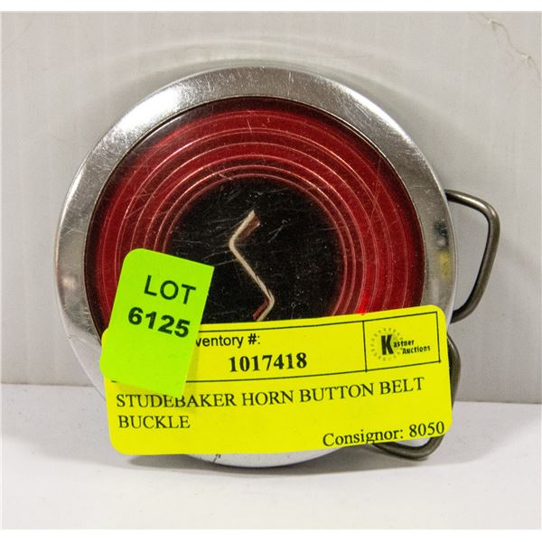 STUDEBAKER HORN BUTTON BELT BUCKLE