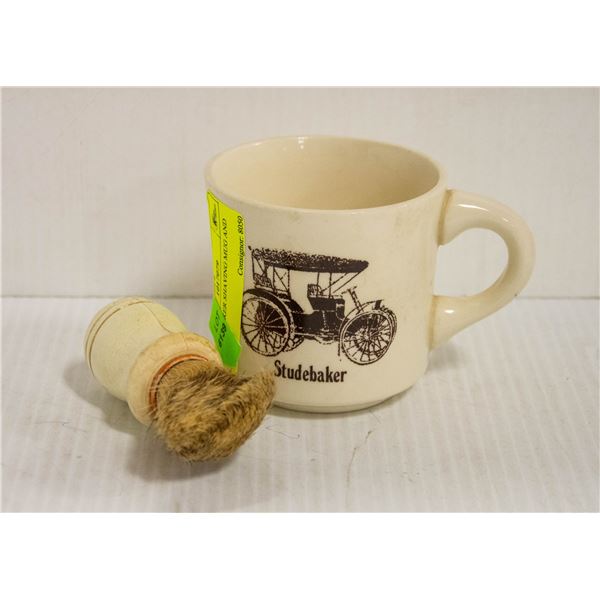 STUDEBAKER SHAVING MUG AND BRUSH