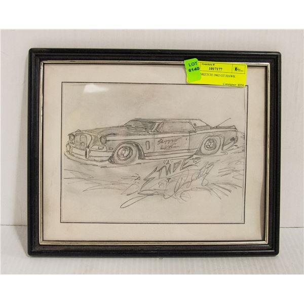 PENCIL SKETCH 1962 GT HAWK