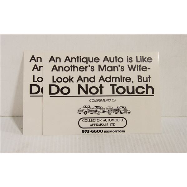 2 ANTIQUE AUTO "DO NOT TOUCH"