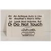 Image 1 : 2 ANTIQUE AUTO "DO NOT TOUCH"