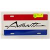 Image 1 : AVANTI PLASTIC LICENSE PLATE