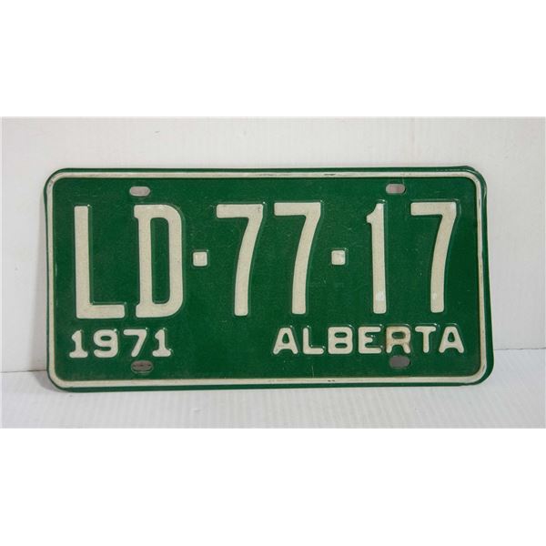 TWO 1971 ALBERTA LICENSE PLATES
