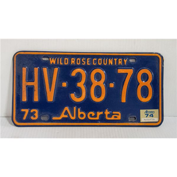 TWO 1973 ALBERTA LICENSE PLATES