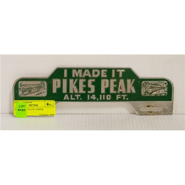 PIKES PEAK PLATE TOPPER