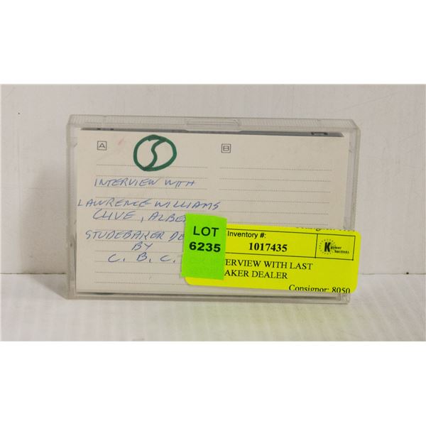 CBC INTERVIEW WITH LAST STUDEBAKER DEALER