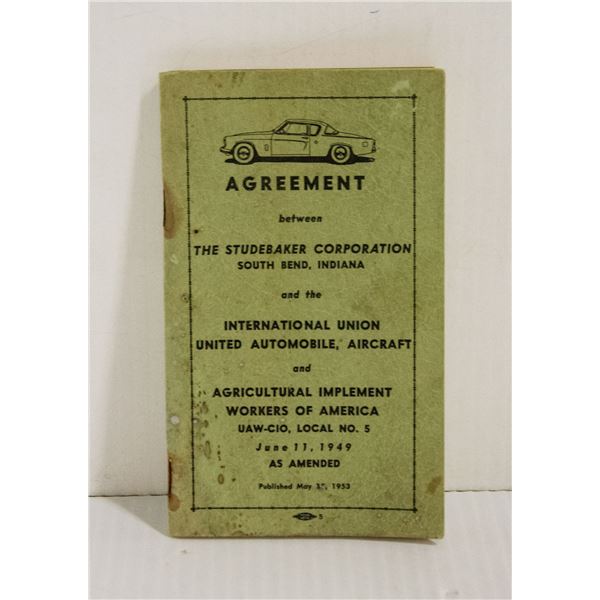 STUDEBAKER UNION AGREEMENT 1953