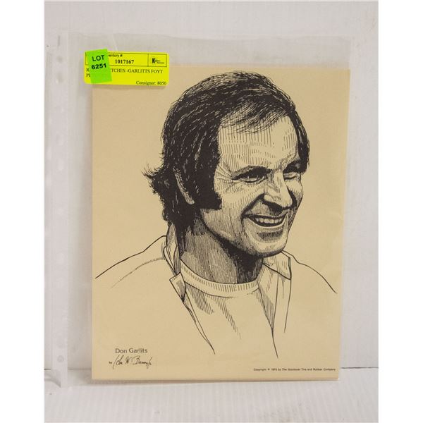 RACER SKETCHES -GARLITTS FOYT PETTY ETC