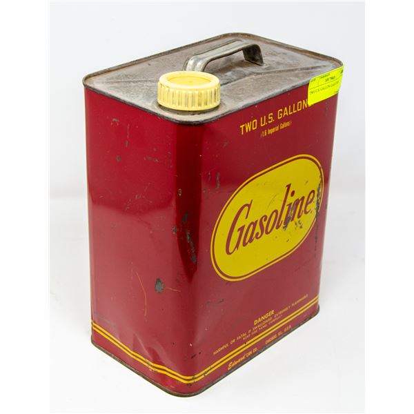 TWO U.S. GALLON GAS CAN