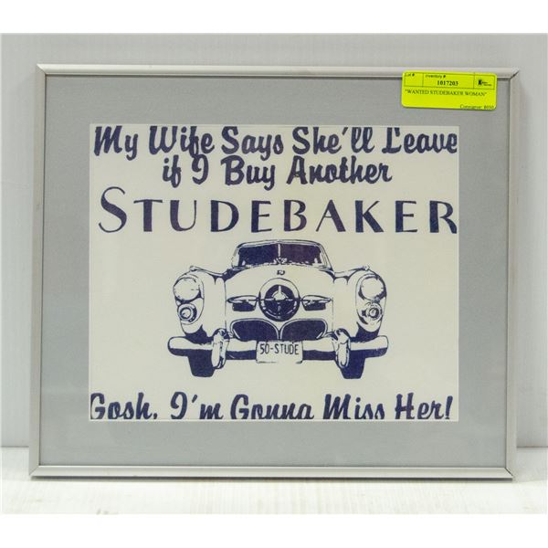"WANTED STUDEBAKER WOMAN"