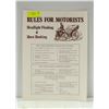 Image 1 : RULES FOR MOTORISTS