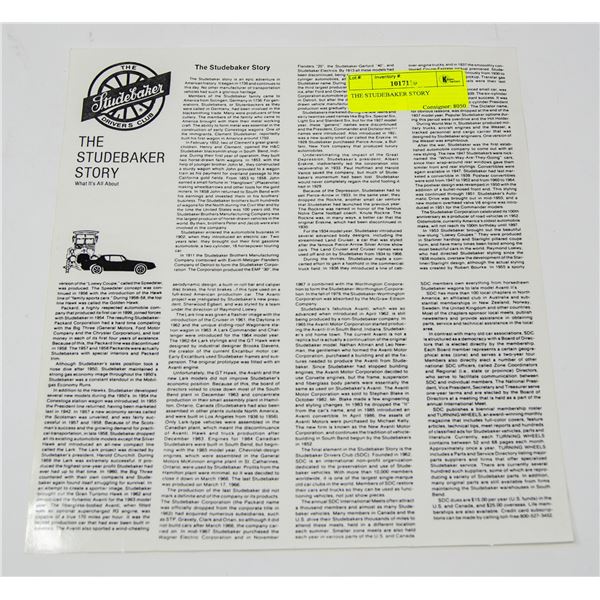 THE STUDEBAKER STORY