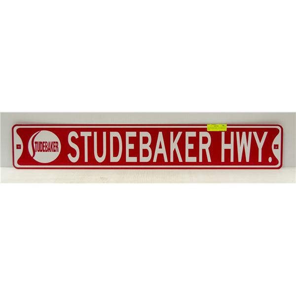 STUDEBAKER HIGHWAY EMBOSSED SIGN