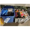 Image 2 : BINS OF TAPE , PAINT, EXTENSION CORDS, AND MORE