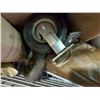 Image 2 : ASSORTED PACKAGING CARBOARD AND WRAP, 2 UTILITY SWIVEL WHEELS
