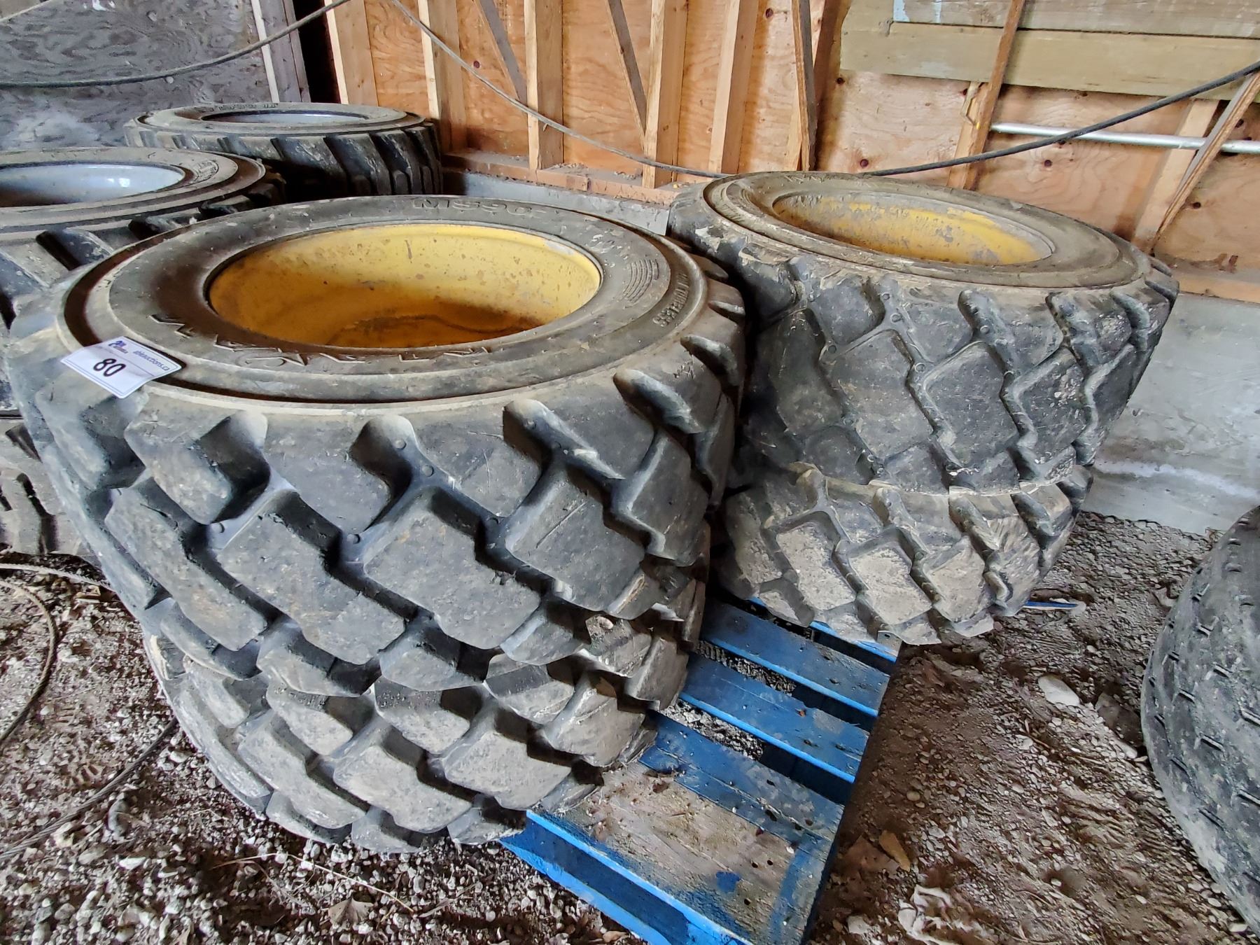 *SET OF 4 MAXAM MS907 12-16.5 N.H.S. 14PLY NYLON FOAM FILLED SKID STEER ...