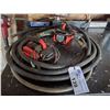 Image 1 : 2 - 12V PORTABLE FUEL TRANSFER PUMPS WITH HOSE ( ONE NEEDS REPAIR )